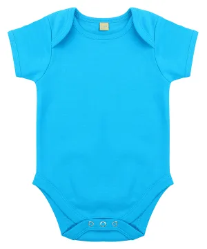 Turquoise - Short-sleeved bodysuit with envelope neck opening