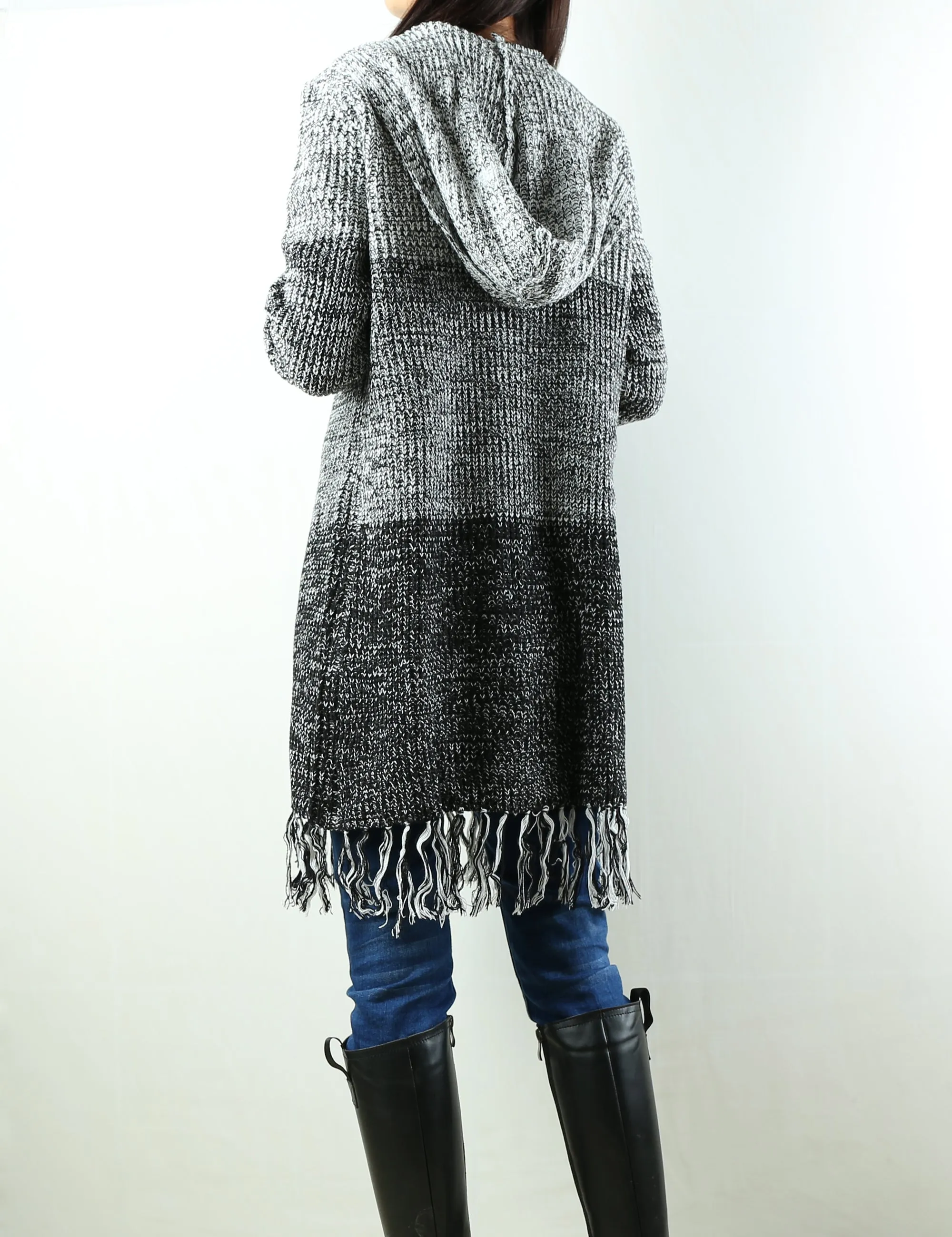 Women Oversized sweater/Cardigan Sweater/Hooded Cardigan/Plus Size Knit Hoodie/knit Jacket/Loose Fit/casual Sweatshirt/Long Cardigan (Y1963)
