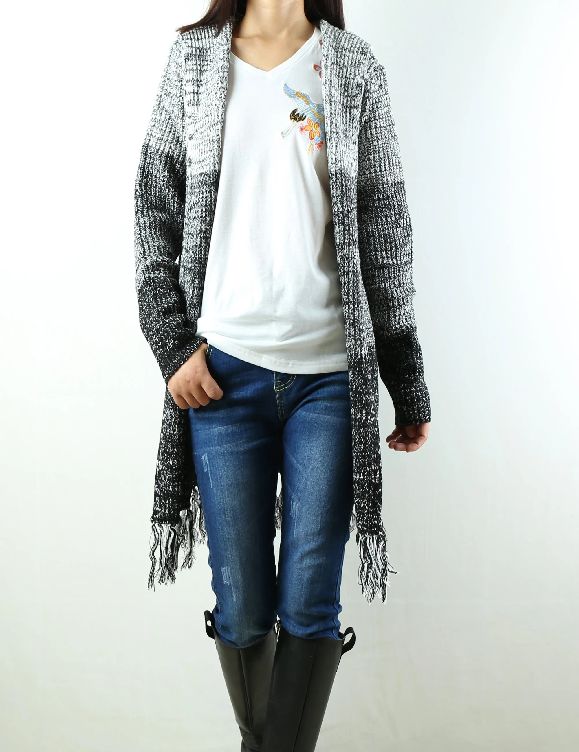 Women Oversized sweater/Cardigan Sweater/Hooded Cardigan/Plus Size Knit Hoodie/knit Jacket/Loose Fit/casual Sweatshirt/Long Cardigan (Y1963)
