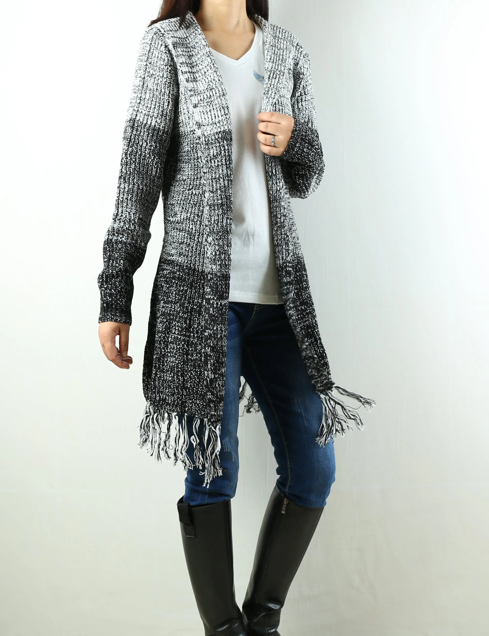 Women Oversized sweater/Cardigan Sweater/Hooded Cardigan/Plus Size Knit Hoodie/knit Jacket/Loose Fit/casual Sweatshirt/Long Cardigan (Y1963)